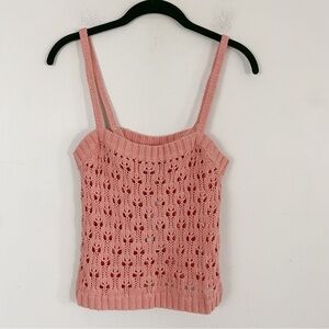 525 AMERICA pink loose knit crochet tank top nwt
